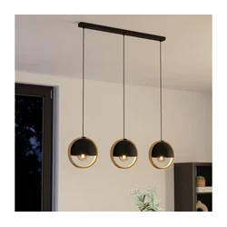 EGLO viseća lampa CALLOW 3xE27 93 cm crna drvo 43756