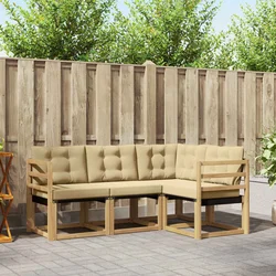 Set vanjskih sofa s jastukom 4 pcs Bijela i bež