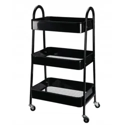 Vilde 568115 - Metalna polica sa 3 nivoa (crna , 44×31,5×78,5 cm