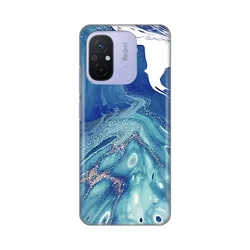 Silikonska maska za Xiaomi Redmi 12C Blue Marble Print plava