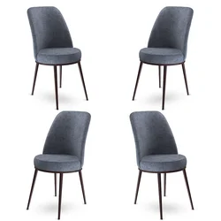 Hanah Home Set 4 trpezarijske stolice Dexa Sivo-Braon