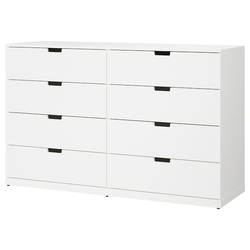 NORDLI Komoda s 8 fioka, bela, 160x99 cm