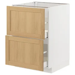 METOD / MAXIMERA Pod.element, 2fronta/2vis.fioke, bela/Forsbacka hrastovina, 60x60 cm