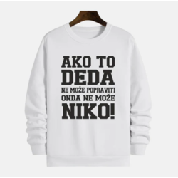MAFIMI Muški Duks Ako to deda ne može popraviti onda ne može niko!, Beli