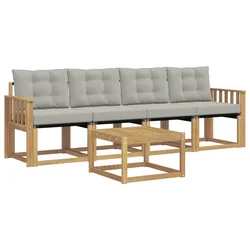 Set vanjskih sofa 5 pcs Čvrsto drvo akacije i Textilene