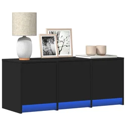 TV ormarić s LED svjetlima crni 97x34x40 cm konstruirano drvo