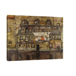 Canvas Slika na platnu House Wall on the River, Egon Schiele, Bez rama, 100 x 75 cm
