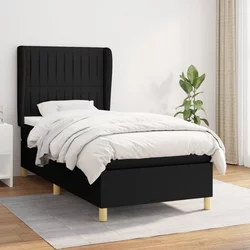 Vidaxl Box spring postelja z vzmetnico črna 80x200 cm blago