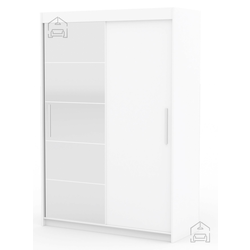 Garderobna omara z drsnimi vrati Esti - 150 cm - bela