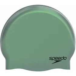 Speedo plain moulded silicone swimming cap green