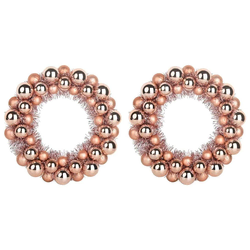 Vijenci s božićnim kuglicama 2 pcs Ružičasto zlatni