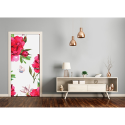 tulup.si Samolepilni tapete na vratih Rdeče vrtnice 85x205 cm