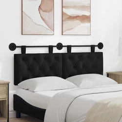 vidaXL Visoki naslon za glavo Črna 150 x 55 x 7 cm blago