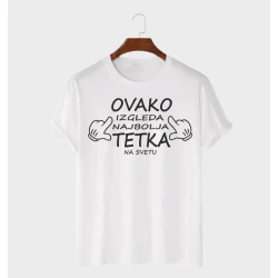 MAFIMI Ženska majica Ovako izgleda najbolja tetka, Bela
