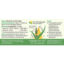 Dr. Ehrenberger prirodni proizvodi Vitamin D3 + K2 - 20 ml