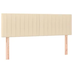 Vidaxl Posteljno vzglavje krem 144x5x78/88 cm blago