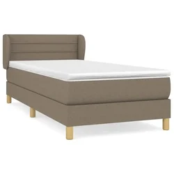 Vidaxl Box spring postelja z vzmetnico taupe 80x200 cm blago