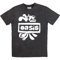 Oasis Majica Logo Splat Stone Wash Unisex Charcoal Grey M