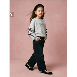 Sinsay - Crewneck duks sa pamukom i motivom mašni - svetlo siva