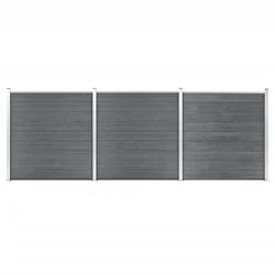 Vidaxl Vrtna ograja WPC 526x186 cm siva