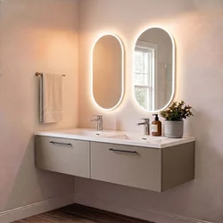 Skye Decor Set kupatilskog ormarića sa umivaonikom i ogledalom, 2 dela, Sivi