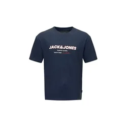 JACK & JONES Majica JJABBO nočno modra/temno rdeča/bela