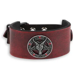 Zapestnica Baphomet - rdeča - krdeči kristali - LSF1 60-a