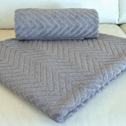 Peškir Zig Zag 70x130 cm-tamno siva