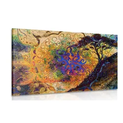 Slika drevo z orientalskim ozadjem - 90x60