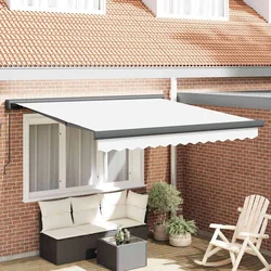 Povlačivi tende Bijela 350 x 250 cm Platno i Aluminij