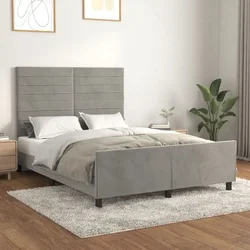 Okvir za krevet bez madraca svjetlosivi 140 x 190 cm baršunasti