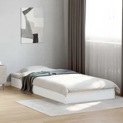Vidaxl Tlorisna postelja Bela 80 x 200 cm Inženirski les