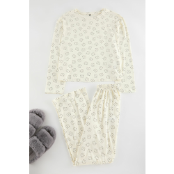 Trendyol Ecru Animal Jersey Knitted Pajama Set