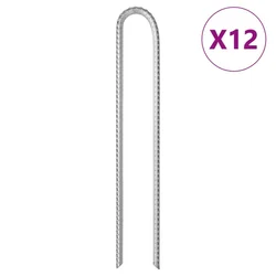 Klinovi za šator U-oblika 12 kom 37 cm O 10 mm pocinčani čelik
