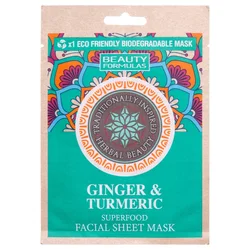 Beauty formulas Sheet Maska za lice Đumbir i kurkuma