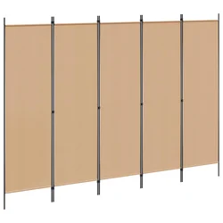 5-Panelni Pregrađivač Bež 250 x 180 cm Tkanina