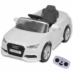 VIDAXL električni otroški avto z daljincem Audi A3, bel