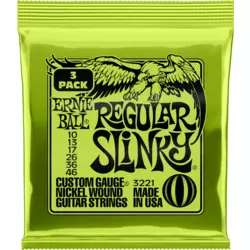 Ernie Ball 2221 10-46 3-Pack Regular Slinky Nickel Wound Electric Guitar Strings