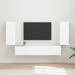 Set zidnog ormarića za TV Zidne 4 pcs Bijelo Konstruirano drvo
