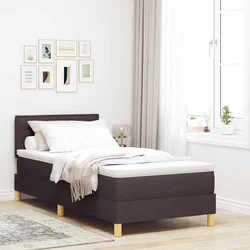 LED Box Spring Krevet Tamno smeđa 90 x 200 cm tkanina