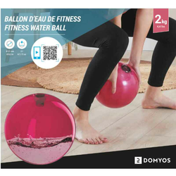 Roze vodena lopta za fitnes (2 kg)