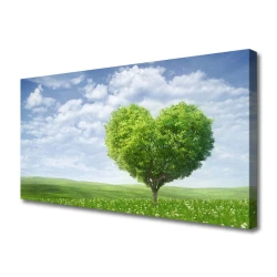 tulup.si Slika na platnu Drevo srce narava 125x50 cm