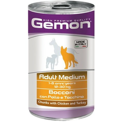 Gemon Hrana Za Pse, Piletina I Ćuretina, Komadići, Za Srednje Rase, Adult, 1250g