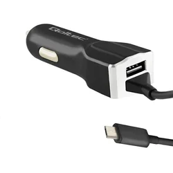 Avtomobilski polnilnik Qoltec 12–24 V | 17 W | 5 V | 3,4 A | USB + mikro USB kabel