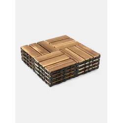 Sinsay - Modularne vrtne pločice sa drvenom površinom 4 pack - braon