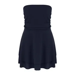 Trendyol Curve Ženska haljina Tbbss25Ah00244, Tamnoplava