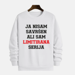 MAFIMI Muški duks Ja nisam savršen ali sam limitirana serija, Beli