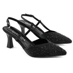 Mona shoes Ženske sandale na štiklu, Crne