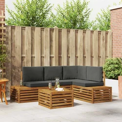 Set vanjskih sofa Prirodna i antracit 59 x 59 x 37 cm