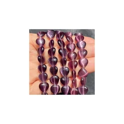 Mačije oko (cat’s eye) srce10 mm ljubičasto
